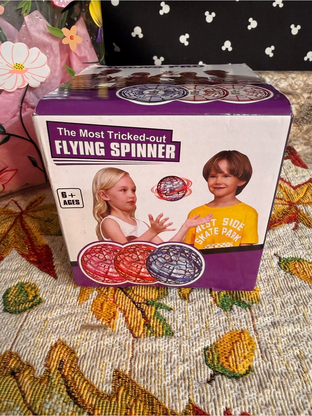 Flying Spinner Kids Toy - Purple and Multicolor